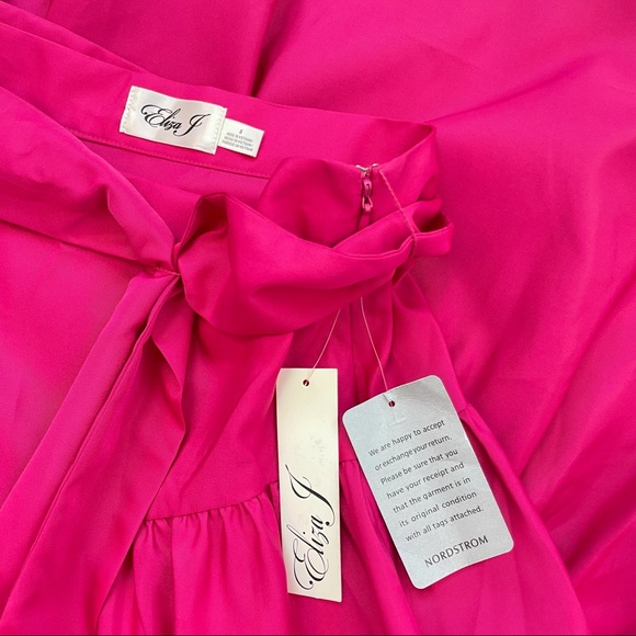 Eliza J Asymmetrical Ruffle Tie-Front Midi Skirt - Picture 12 of 14